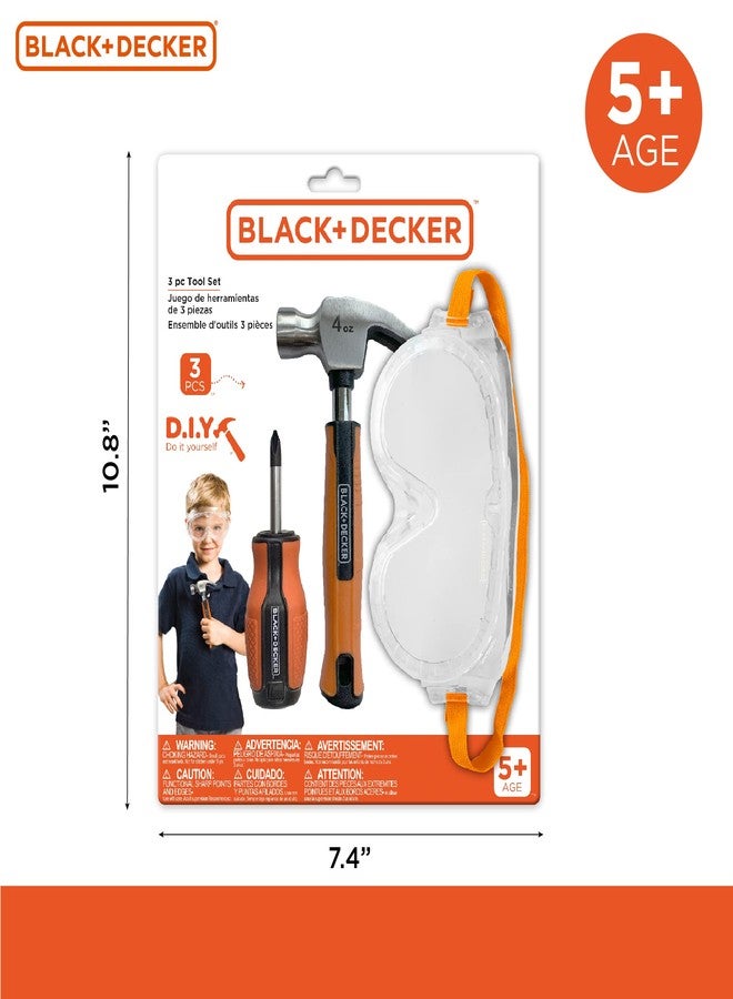 BLACK+DECKER Black & Decker Pretend Play Toolset for Kids, Looks Like The Real Tools - Image 3